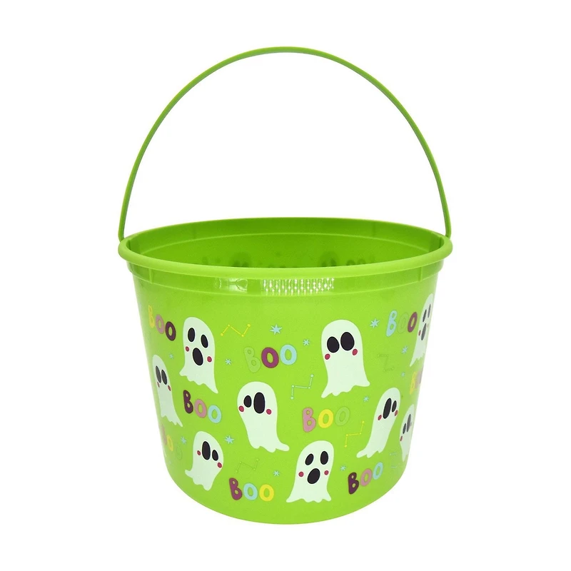 Seau en plastique pour Halloween, fantôme vert, pour un bonbon ou un sort, cadeaux de fête, une façon de célébrer