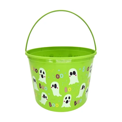 Seau en plastique pour Halloween, fantôme vert, pour un bonbon ou un sort, cadeaux de fête, une façon de célébrer