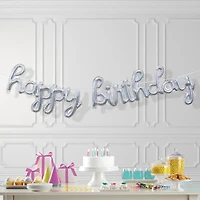 bannière de ballons Joyeux anniversaire d'argent prismatique doré Bannière ballons Joyeux Bday