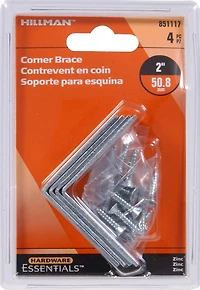 2ZINC CORNER BRACE - FRENCH HARDWARE ESSENTIAL 2"RENFORT D'ANGLE