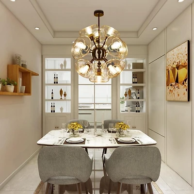 GORGEOUS DANDELION SHAPED CHANDELIER WITH 14 LED BULBS