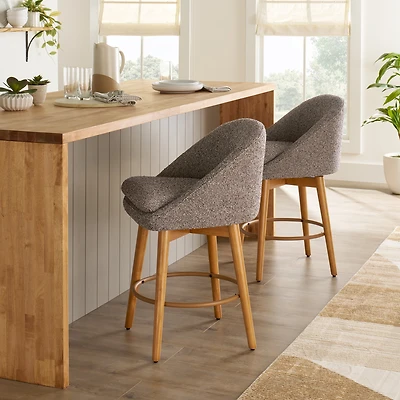 Better Homes & Gardens Mira Counter Stool 2 Pack, Truffelbrún en Ljocht Honey