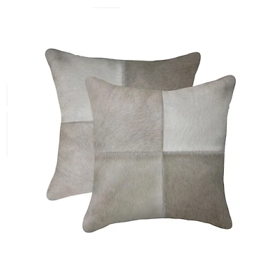 COUSSINS TORINO QUATTRO EN PEAU DE VACHE 18"X18" 2 PQT