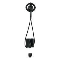 Robinet de bain-douche noir à pression équilibrée/inverseur 3 voie carré akuaplus(MD), douche à main aimantée 3 réglages avec pommeau et bec de bain