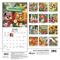 Hopper Studios Feathered Friends Amis a Plumes 2024 12x24 Inch Square Wall Calendar, 9781773728063