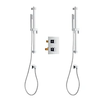 Ensemble de douche thermostatique d'akuaplus(MD) avec Déviateur 4 voies et avec arrêt,  2 douchettes, 2 barre de douche murals, fini chrome