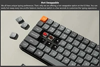 Keychron K3 Max Clavier mécanique sans fil RVB remplaçable à chaud interrupteur marron disposition 75% noir carbone K3M-H3