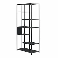 Systembuild Evolution Mission District Metal Bookcase Room Divider, Graphite