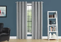 Monarch Specialties Rideau, Ensemble 2pcs, 54"w X 95"l, Obscurcissement De La Pièce, Passe-fil, Salon, Chambre À Coucher, Cuisine, Micro Suède, Polyester, Gris, Contemporain, Moderne
