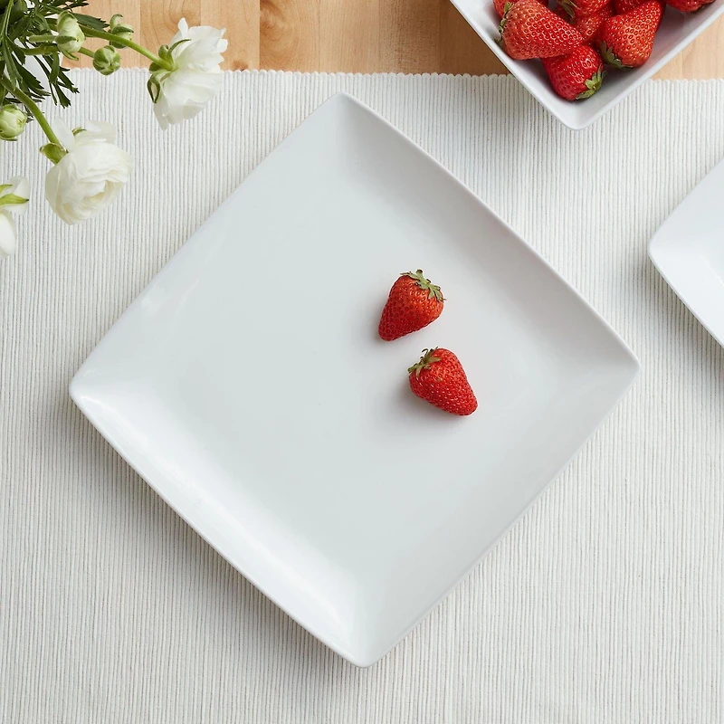 Better Homes & Gardens Loden Square White Dinnerware Set, 12-Pieces, BH G LODEN 12PC SET