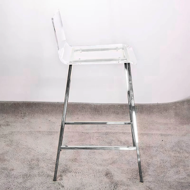 Tabouret de comptoir en acrylique transparent – Heavenly Collection, base argentée | Parfait pour un îlot de cuisine ou une salle à manger