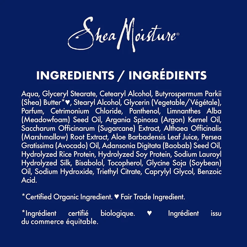 Revitalisant sans silicones ni sulfates SheaMoisture Extrait de canne à sucre et graines d'écume des prés pour cheveux secs