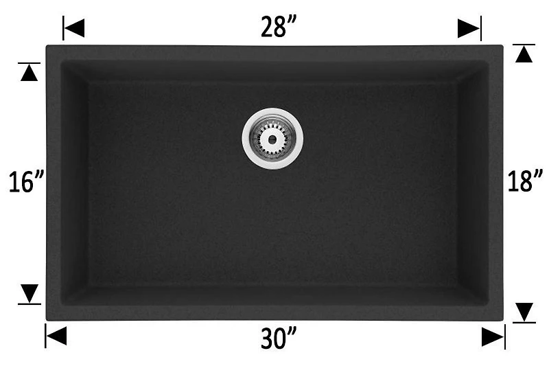 American Imaginations -in. W CSA Approved Granite Composite Kitchen Sink With Bowl AI
