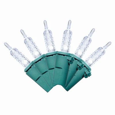Lot de 100 lumières de Noël à DEL blanc froid M5 avec fil vert, 21 pieds, Holiday Time Espace entre les ampoules de 3,25 po (8,2 cm)