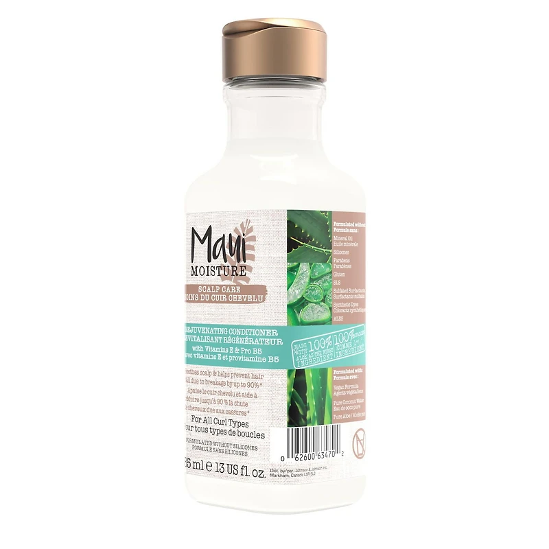 Maui Moisture Revitalisant Régénérateur Soins du Cuir Chevelu, Revitalisant Apaisant pour Cheveux Bouclés avec Vitamine E, Provitamine B5 & Aloès Vera, Sans Silicones