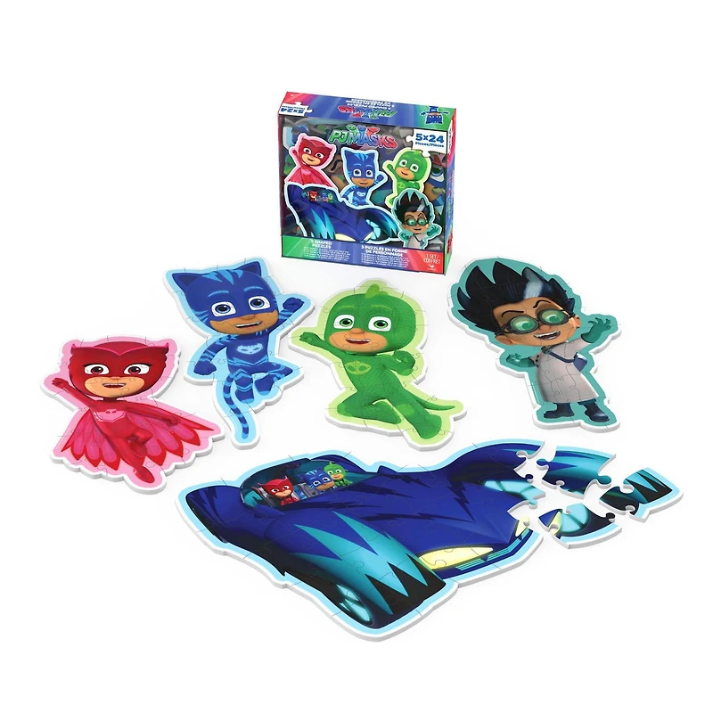PJ Masks - Coffret de 5 puzzles en forme de personnages
