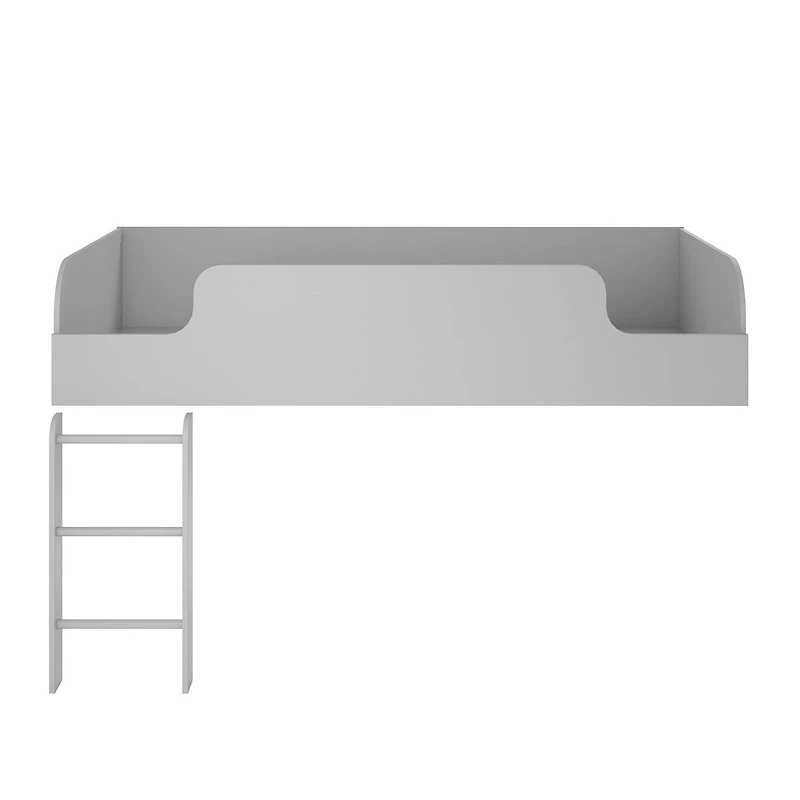 Elements Loft lit plate-forme avec échelle, gris tourterelle