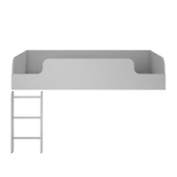Elements Loft lit plate-forme avec échelle, gris tourterelle