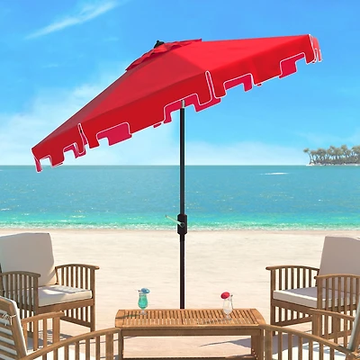 Safavieh Outdoor Collection Parasol de marché à manivelle Zimmerman avec rabat