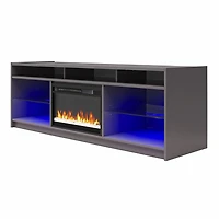 Ameriwood Home Luna Electric Fireplace TV Stand for TVs up to 65", Graphite Gray