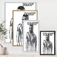 Designart Handsome African Man Portrait On White I FLOAT FRAME WALL ART