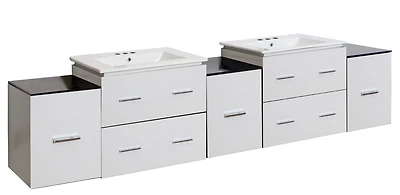 American Imaginations 20-in. W Above Counter White Bathroom Vessel Sink For Wall Mount Wall Mount Drilling AI-19117