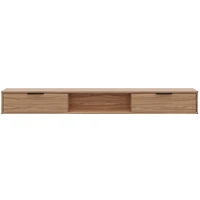 Meuble TV mural Nexera Slim 72 po avec 2 armoires, noyer clair