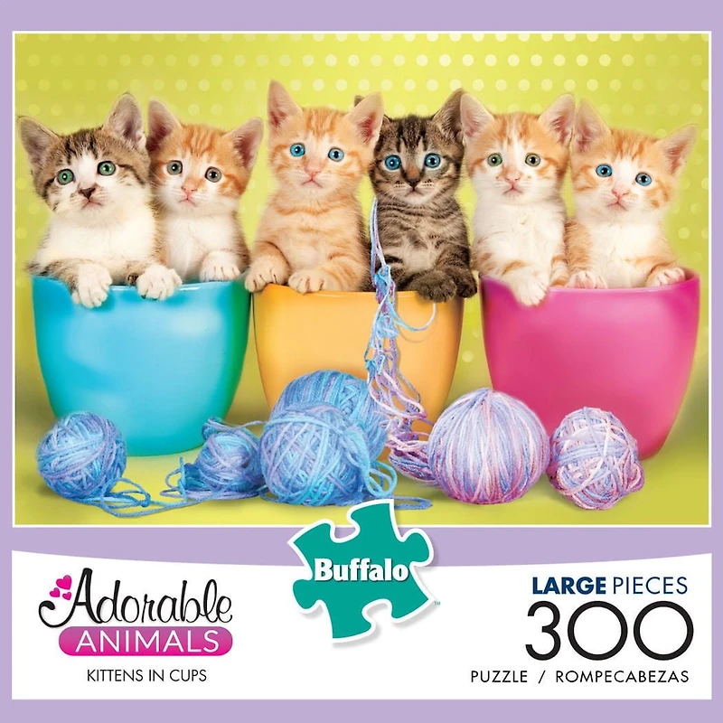 Buffalo Games Adorable Animals Kittens in Cups 300 Piece Jigsaw Puzzle