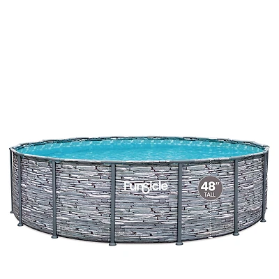 Funsicle 16ft x 48in Oasis Designer Pool, Metal Frame Set Above Ground Swimming Pool, 2-in-1 Filter Pump & Skimmer, Age 6 and up