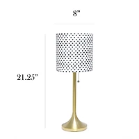 Simple Designs Tapered Table Lamp with Fabric Drum Shade