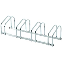 HOMCOM 5-Bike Bicycle Floor Parking Rack Cycling Storage Stand Silver