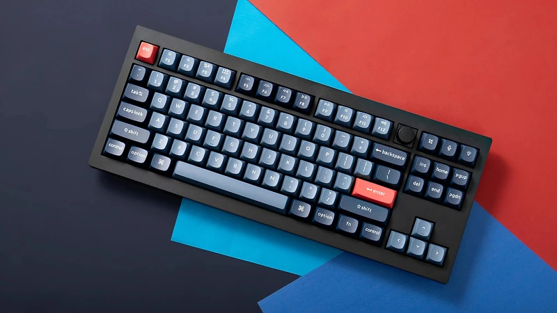 Keychron V3 Max Clavier mécanique sans fil RVB remplaçable à chaud interrupteur rouges cadre en ABS avec interrupteur disposition TKL noir carbone V3M-D1