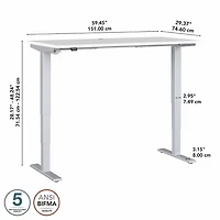 Bureau assis-debout électrique à hauteur réglable 60L x 30P Move 40 Series de Bush Business Furniture, blanc