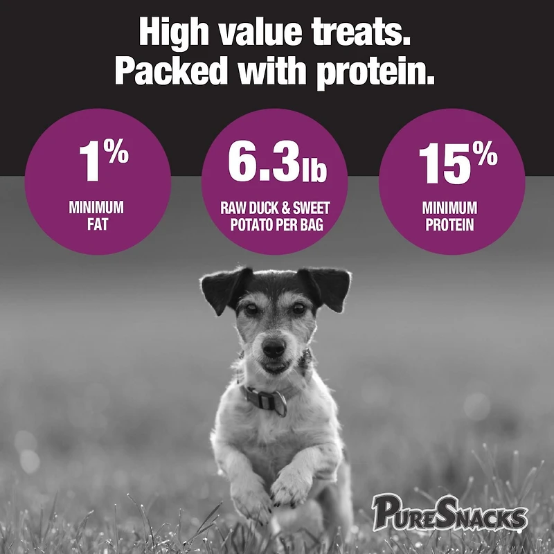 PureSnacks jerky de canard et patate douce pour chien 601g