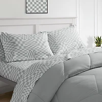 Bco Home 4 Pieces Ensemble de lit Rafraîchissant Gris 1 place/long
