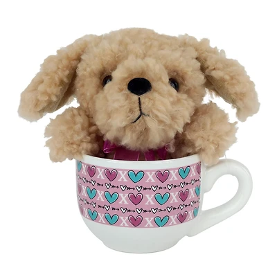 Tout pour Célébrer Saint-Valentin Tasse Avec Peluche - Chiot