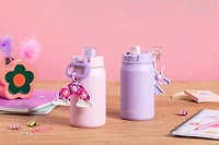 Ello Milo12oz Pink Powder coat with Unicorn Fidget Charm