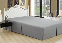 Jupe de lit Marina Décoration, ultra douce et soyeuse, de qualité hôtelière, toutes saisons, avec poches profondes, 40 cm de hauteur, en rayonne de bambou massif, couleur grise