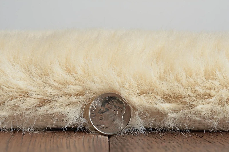 Maven Faux Rabbit Sand 8 ft. x 10 ft. Area Rug