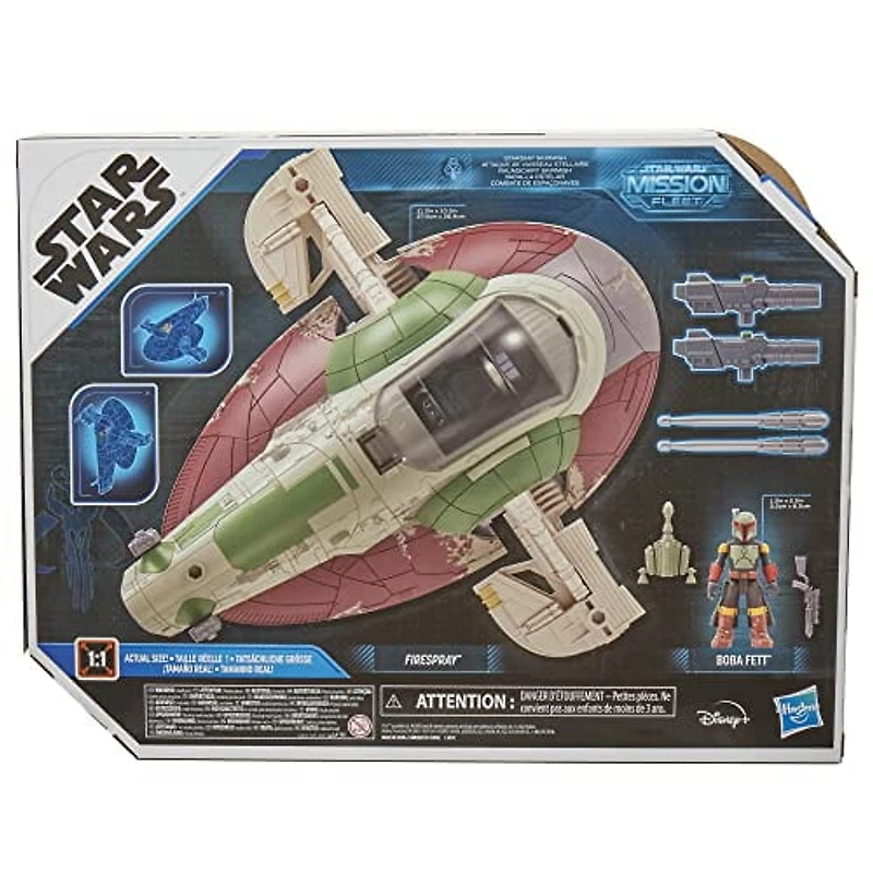 Star Wars Mission Fleet, Attaque de vaisseau stellaire, Boba Fett et vaisseau, figurine et véhicule, dès 4 ans