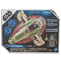 Star Wars Mission Fleet, Attaque de vaisseau stellaire, Boba Fett et vaisseau, figurine et véhicule, dès 4 ans