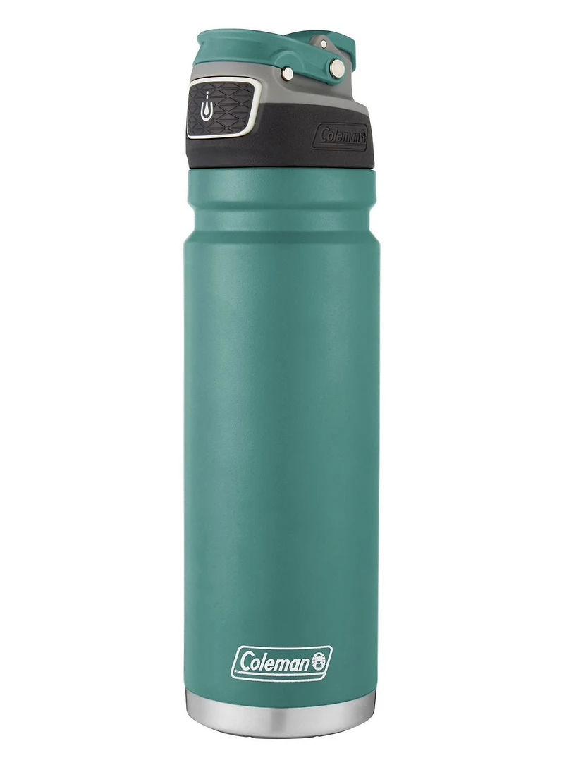 Coleman FreeFlow AUTOSEAL® 24oz Stainless Steel Water Bottle, Seafoam, 24oz/690mL, BPA Free