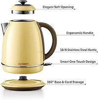 BUYDEEM K640 1.7L Stainless Steel Electric Tea Kettle with Auto Shut-Off and Boil Dry Protection.