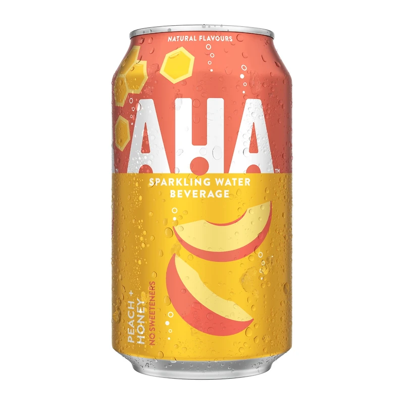 Aha Peach Honey Fridge Pack Cans, 355 mL, 12 Pack