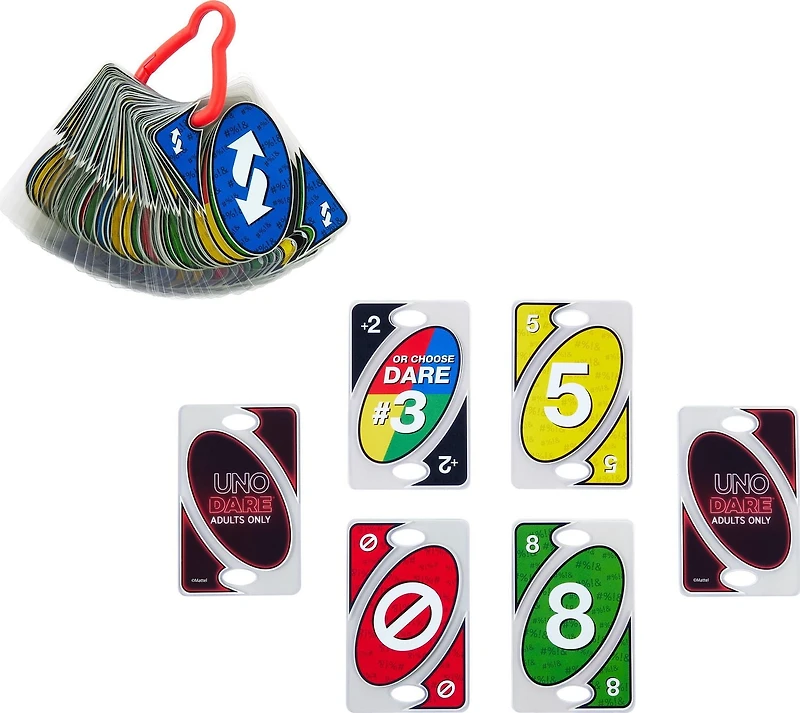 Jeu de cartes ​UNO® Dare Adults Only pour soirées de jeux, déplacements, camping et fêtes Âges 18+