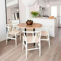 Heavenly Collection White Wood Dining Chair SET OF 3