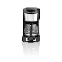 Hamilton Beach 5 Cup Compact Coffee Maker with Programmable Clock & Glass Carafe