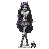 Monster High-Poupée Clawdeen Wolf-Poupée en noir et blanc avec posters