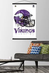NFL Minnesota Vikings - Drip Helmet 20 Wall Poster, 22.375" x 34" Framed