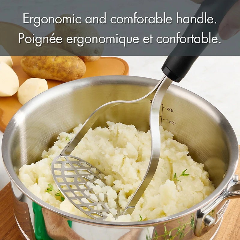 Mainstays Potato Masher, Black, Length - 25 cm x 10 cm